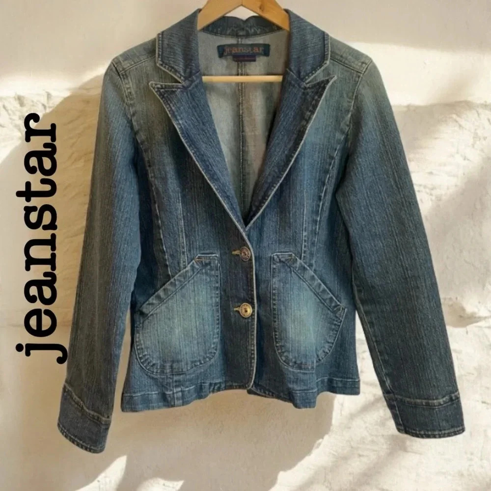 67% OFF❣️Jeanstar Distressed Jean Jacket Blazer-style, M - Picture 2 of 12